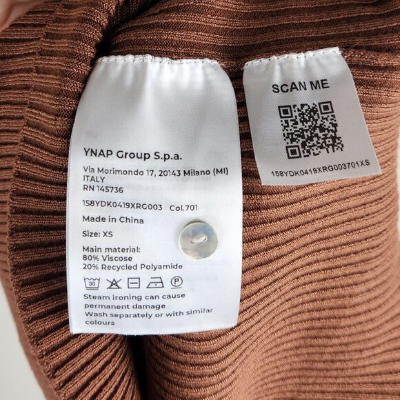 8 by YOOX Ribbed Knit Cut-out Polo Jumper Top sz XS - Picture 6 of 6